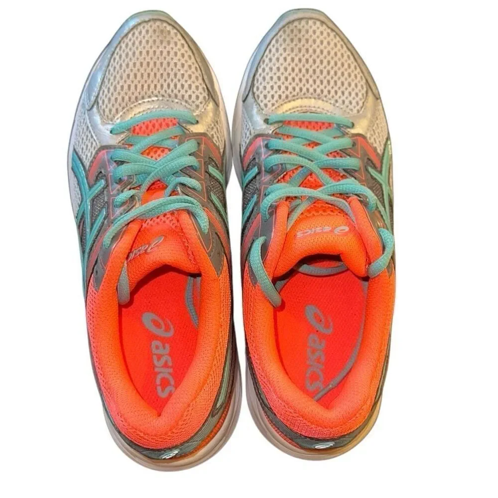 ASICS Gel Contend 3 Sneakers Running Shoes. Womens Size 6.5 Coral Turquoise Gray - Picture 2 of 9